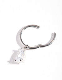 Surgical Steel Cubic Zirconia Droplet Belly Ring - link has visual effect only