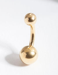Gold Surgical Steel Polished Belly Bar - link has visual effect only