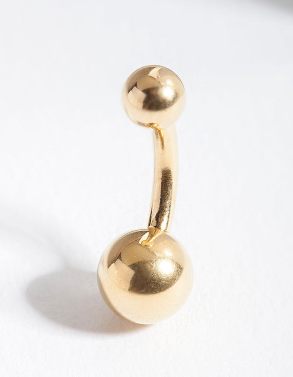 Gold Surgical Steel Polished Belly Bar