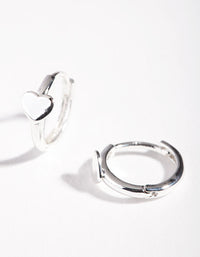 Sterling Silver Heart Huggie Earring - link has visual effect only