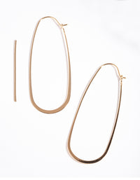 Gold Plated Sterling Silver Long Oval Drop Earrings - link has visual effect only