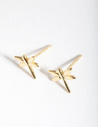 Gold Plated Sterling Silver Dragonfly Stud Earrings - link has visual effect only