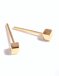 Gold Plated Sterling Silver Mini Cube Stud Earrings - link has visual effect only