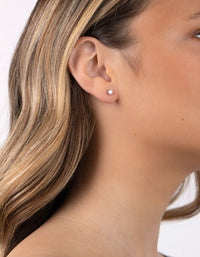 Gold Plated Sterling Silver Cubic Zirconia 1/4 Carat Stud Earrings - link has visual effect only
