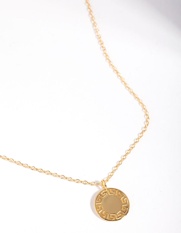Gold Plated Sterling Silver Geometric Pattern Necklace