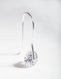 Sterling Silver Cubic Zirconia Drop Hook Earrings - link has visual effect only
