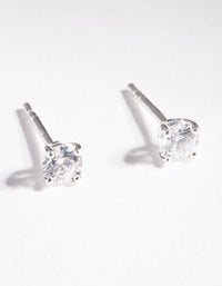 Sterling Silver Cubic Zirconia 1/4 Carat Stud Earrings - link has visual effect only