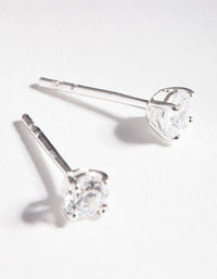 Sterling Silver Cubic Zirconia 1/4 Carat Stud Earrings - link has visual effect only