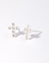 Cubic Zirconia Cross Earrings on Sterling Silver - link has visual effect only