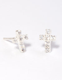 Cubic Zirconia Cross Earrings on Sterling Silver - link has visual effect only