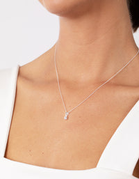 Sterling Silver Cubic Zirconia 1/4 Carat Bale Necklace - link has visual effect only