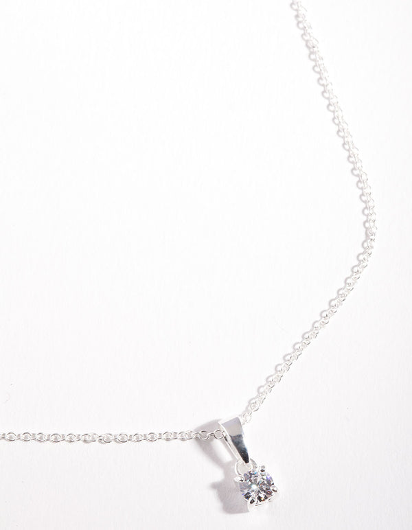 Sterling Silver Cubic Zirconia 1/4 Carat Bale Necklace