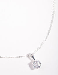 Sterling Silver Cubic Zirconia 100 Facet 4 Claw Necklace - link has visual effect only