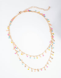 Gold Bright Star Double Row Necklace - link has visual effect only