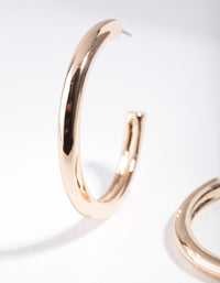 Gold Rounded C Hoop Earrings - link has visual effect only