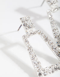 Silver Small Diamante Geo Earrings - link has visual effect only