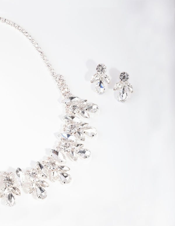 Silver Diamante Glamorous Jewellery Set