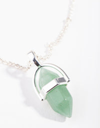 Silver Small Shard Jade Stone Necklace - link has visual effect only
