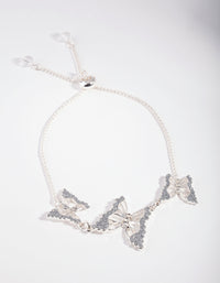 Silver Glitter Butterfly Toggle Bracelet - link has visual effect only