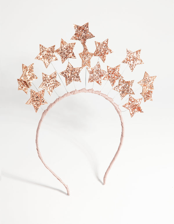 NYE Rose Gold Glitter Star Headband