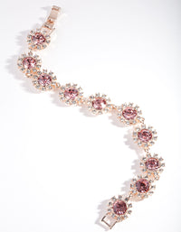 Rose Gold Gem Diamante Flower Bracelet - link has visual effect only