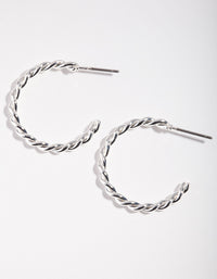 Silver Twisted Hoop Earrings - link has visual effect only