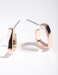 Rose Gold Thick Square Hoop Earrings - link has visual effect only