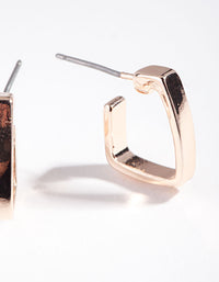 Rose Gold Thick Square Hoop Earrings - link has visual effect only
