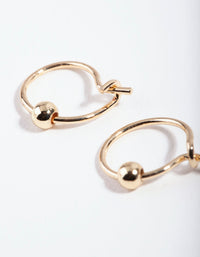 Gold Mini Ball Hoop Earrings - link has visual effect only