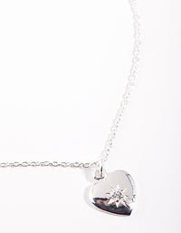Sterling Silver Starburt Heart Necklace - link has visual effect only