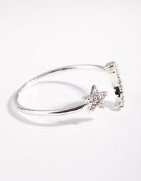 Silver Cubic Zirconia Moon & Star Ring - link has visual effect only