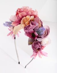 Multicoloured Flower Fabric Headband - link has visual effect only