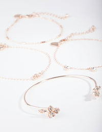 Rose Gold Ditsy Flower Bracelet 4-Pack - link has visual effect only