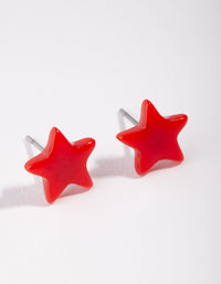 Red Festive Star Stud Earrings - link has visual effect only