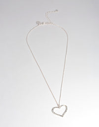 Silver Open Heart Necklace - link has visual effect only