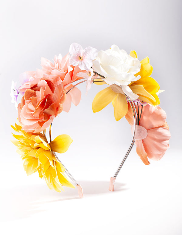 Multi Colour Large Flower Headband