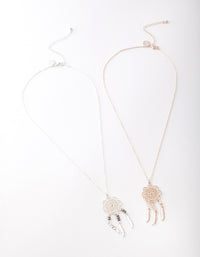 Mixed Metal Large Dreamcatcher Necklace Pack - link has visual effect only