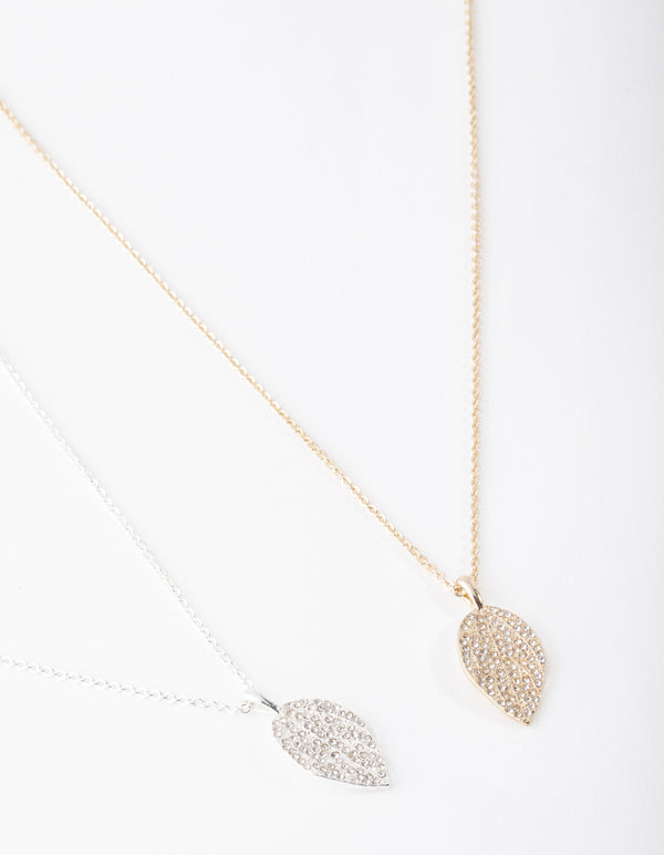 Mixed Metal Filigree Leaf Necklace Pack