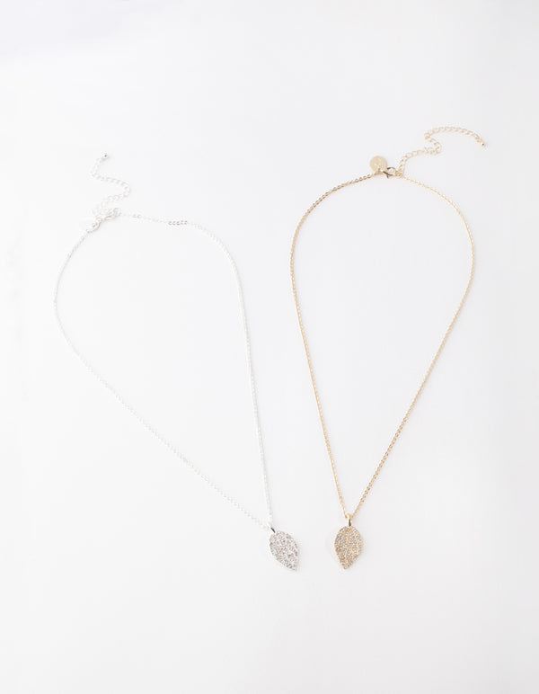 Mixed Metal Filigree Leaf Necklace Pack