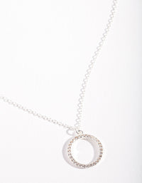 Sterling Silver Pave Open Circle Necklace - link has visual effect only