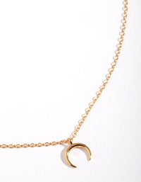 Gold Plated Sterling Silver Micro Crescent Moon Necklace - link has visual effect only