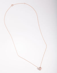 Rose Gold Plated Sterling Silver Half Pave Heart Necklace - link has visual effect only