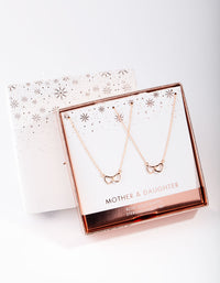 Rose Gold Plated Sterling Silver Double Heart Necklace Pack - link has visual effect only