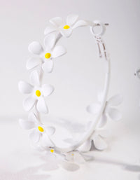 White Daisy Chain Hoop Earrings - link has visual effect only