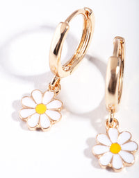 Gold Daisy Huggie Earrings - link has visual effect only