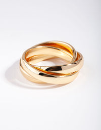 Gold Plated Cross Over Ring - link has visual effect only