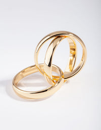 Gold Plated Cross Over Ring - link has visual effect only