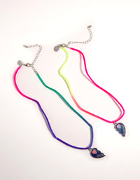 Kids Silver Enamel Heart Mood Best Friend Necklace - link has visual effect only