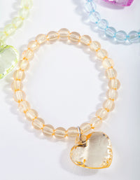 Kids Multi Coloured Bead Heart Bracelet 6-Pack - link has visual effect only