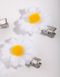 Kids Silver Daisy 4-Pack Clips - link has visual effect only